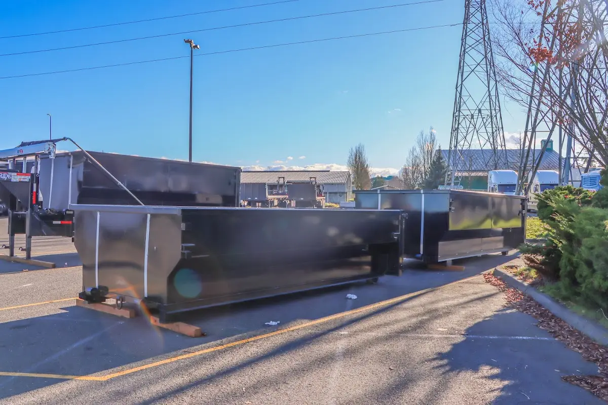 Roll-off dumpster ready for waste disposal at job site for Construction Dumpster Rental in San Pablo